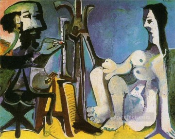 Pablo Picasso Painting - El artista y su modelo cubista de 1926 Pablo Picasso